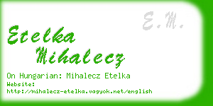 etelka mihalecz business card